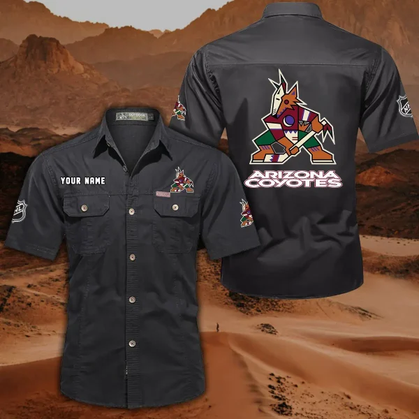 Arizona Coyotes DDQQB10468 Military Cargo Cotton Shirts
