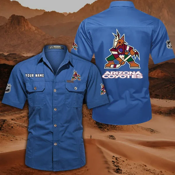 Arizona Coyotes DDQQB10468 Military Cargo Cotton Shirts - Image 2