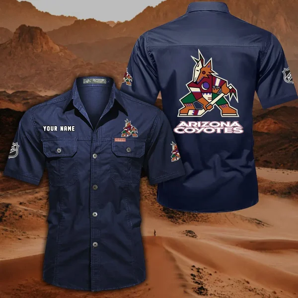 Arizona Coyotes DDQQB10468 Military Cargo Cotton Shirts - Image 3