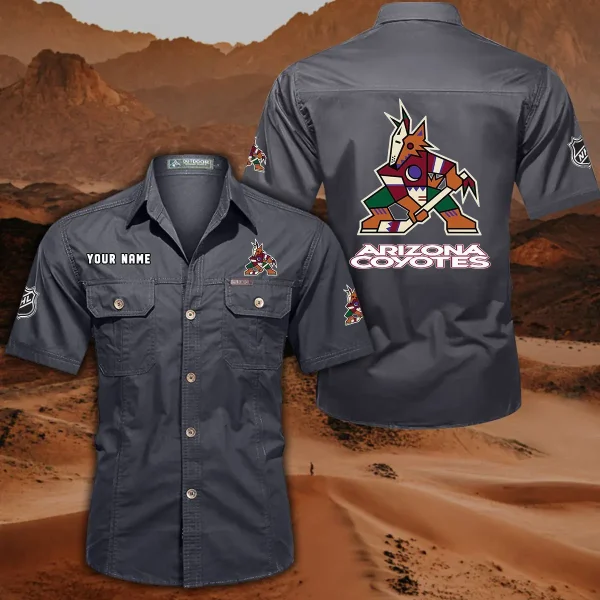 Arizona Coyotes DDQQB10468 Military Cargo Cotton Shirts - Image 4
