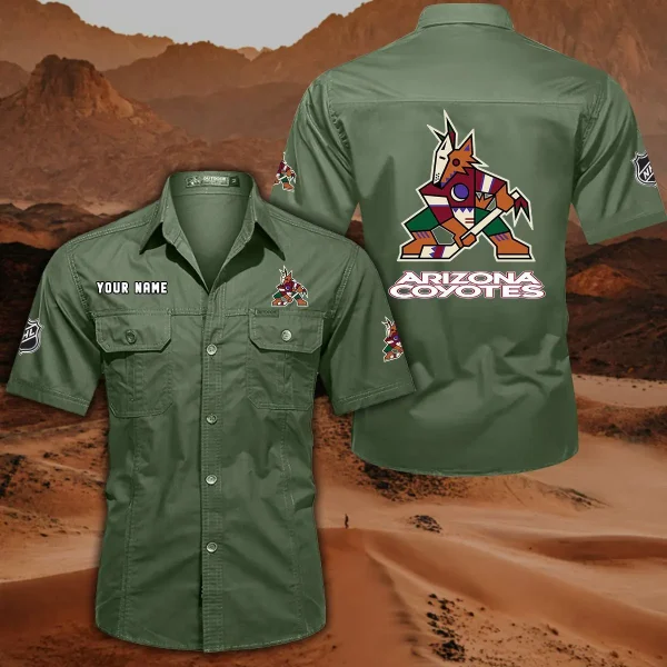 Arizona Coyotes DDQQB10468 Military Cargo Cotton Shirts - Image 5