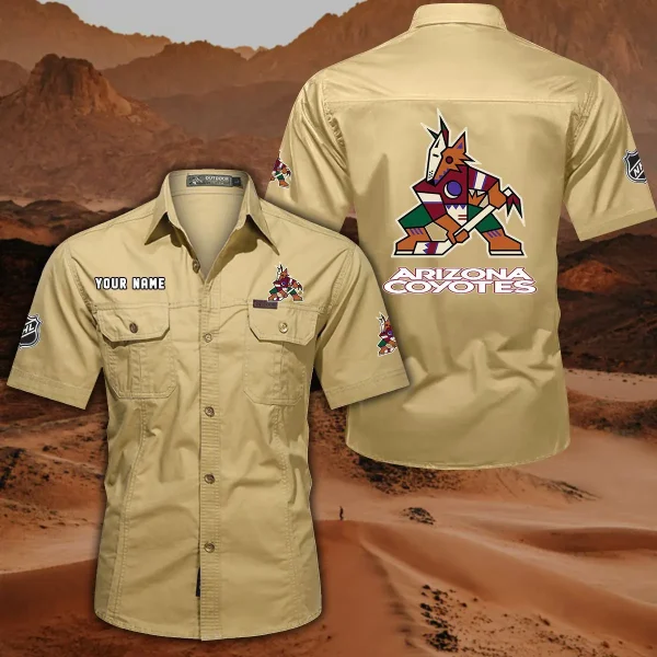 Arizona Coyotes DDQQB10468 Military Cargo Cotton Shirts - Image 6