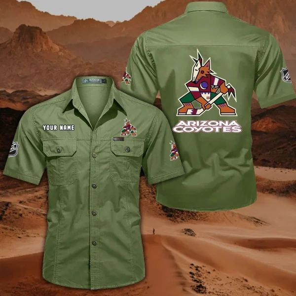Arizona Coyotes DDQQB10468 Military Cargo Cotton Shirts - Image 8
