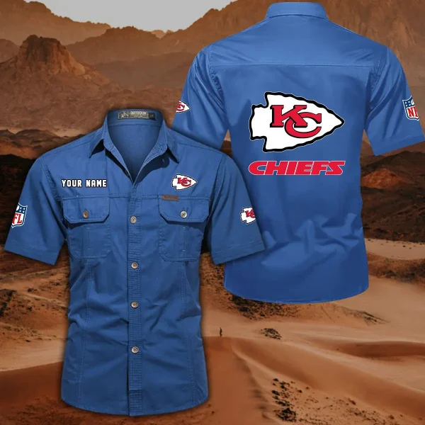 Kansas City Chiefs DDQQB10450 Military Cargo Cotton Shirts - Image 2