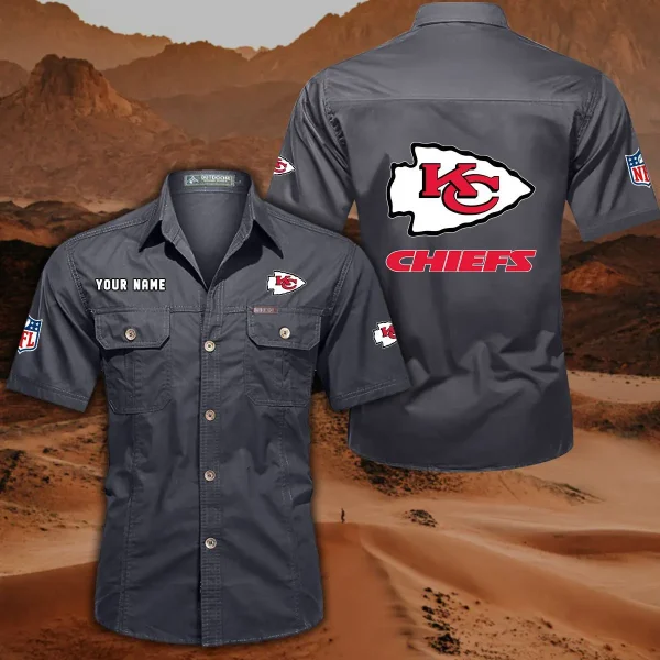 Kansas City Chiefs DDQQB10450 Military Cargo Cotton Shirts - Image 4