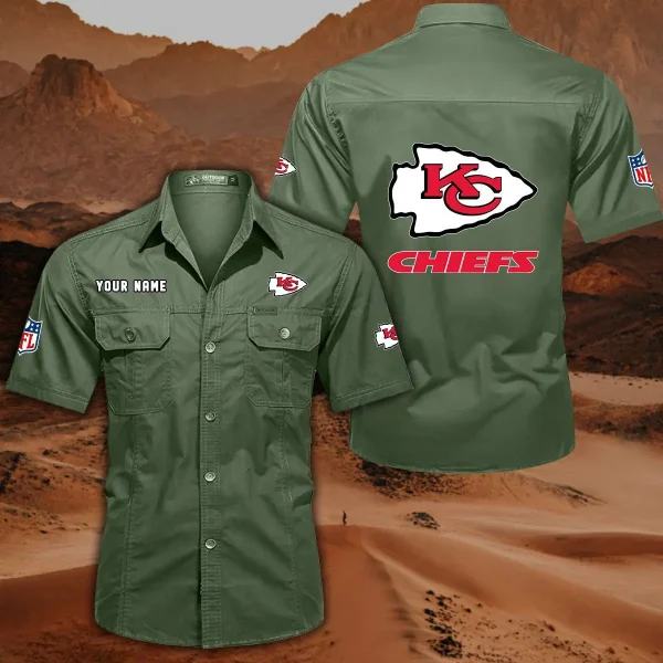 Kansas City Chiefs DDQQB10450 Military Cargo Cotton Shirts - Image 5