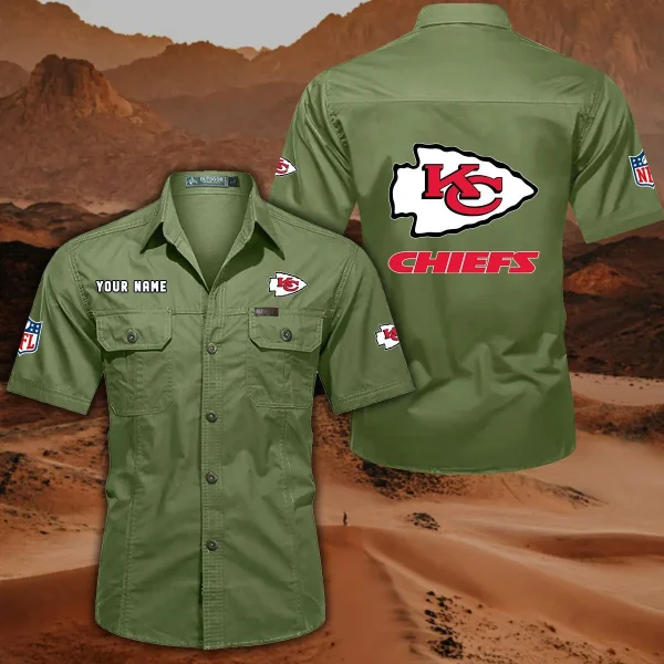 Kansas City Chiefs DDQQB10450 Military Cargo Cotton Shirts - Image 8