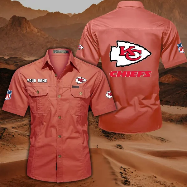 Kansas City Chiefs DDQQB10450 Military Cargo Cotton Shirts - Image 9