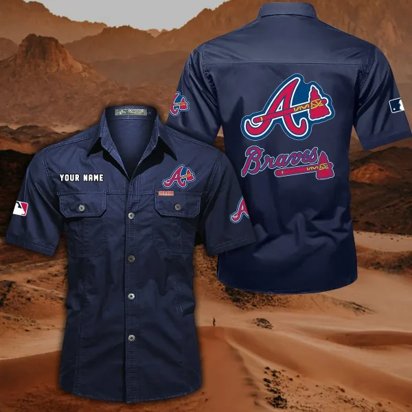 Atlanta Braves DDQQB10509 Military Cargo Cotton Shirts - Image 3