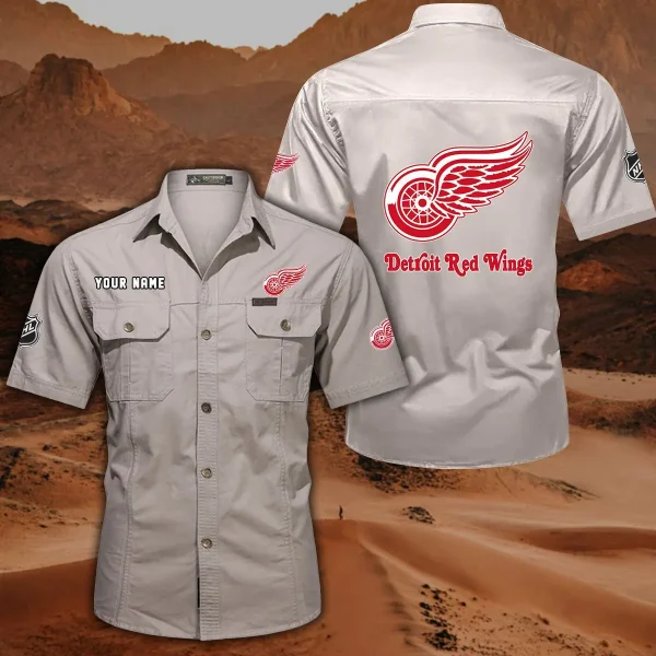 Detroit Red Wings DDQQB10477 Military Cargo Cotton Shirts - Image 7