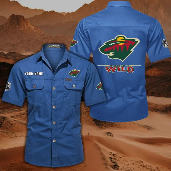 Minnesota Wild DDQQB10481 Military Cargo Cotton Shirts - Image 2