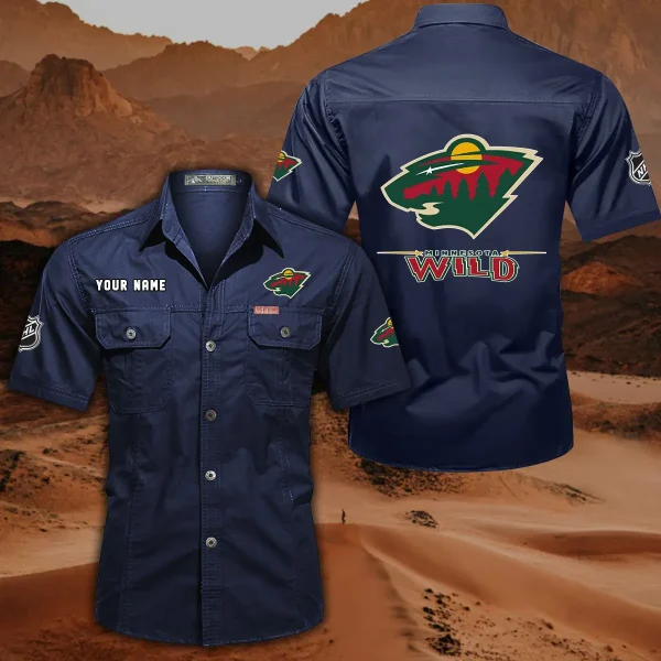 Minnesota Wild DDQQB10481 Military Cargo Cotton Shirts - Image 3