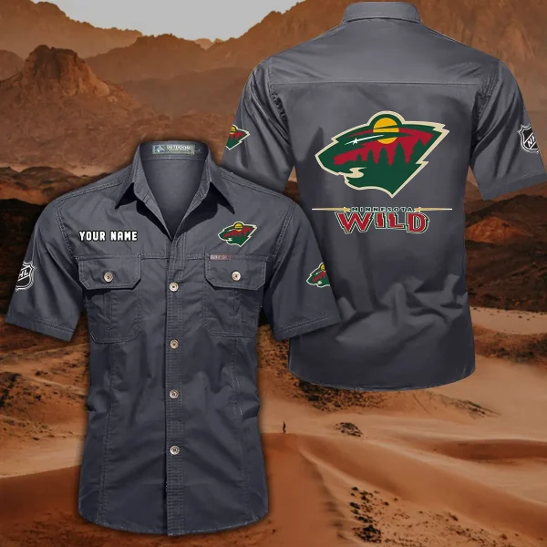 Minnesota Wild DDQQB10481 Military Cargo Cotton Shirts - Image 4