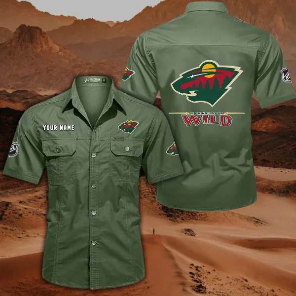 Minnesota Wild DDQQB10481 Military Cargo Cotton Shirts - Image 5