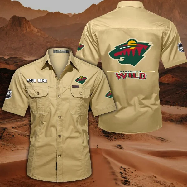 Minnesota Wild DDQQB10481 Military Cargo Cotton Shirts - Image 6