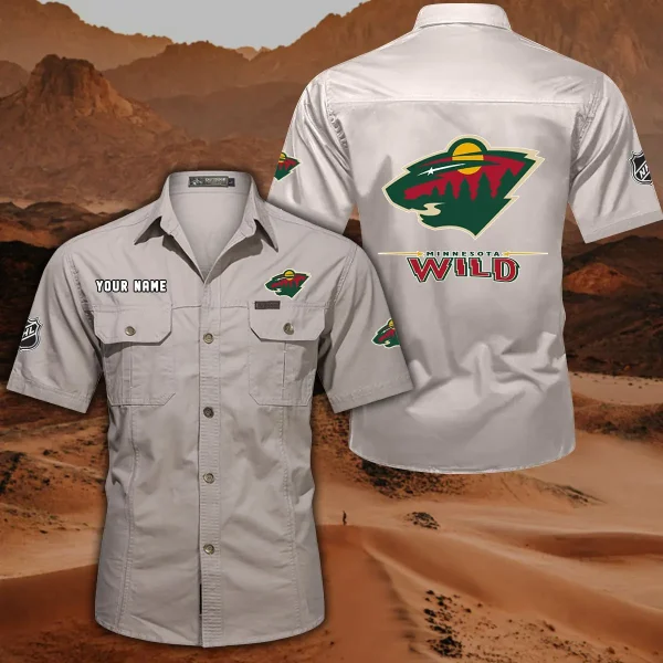 Minnesota Wild DDQQB10481 Military Cargo Cotton Shirts - Image 7