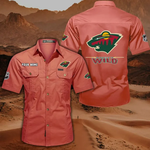 Minnesota Wild DDQQB10481 Military Cargo Cotton Shirts - Image 9