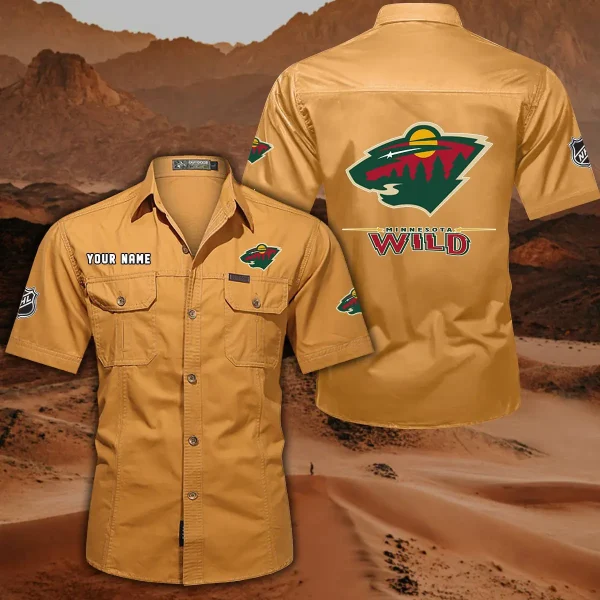 Minnesota Wild DDQQB10481 Military Cargo Cotton Shirts - Image 10