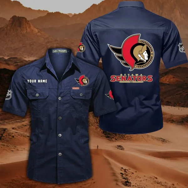 Ottawa Senators DDQQB10487 Military Cargo Cotton Shirts - Image 3