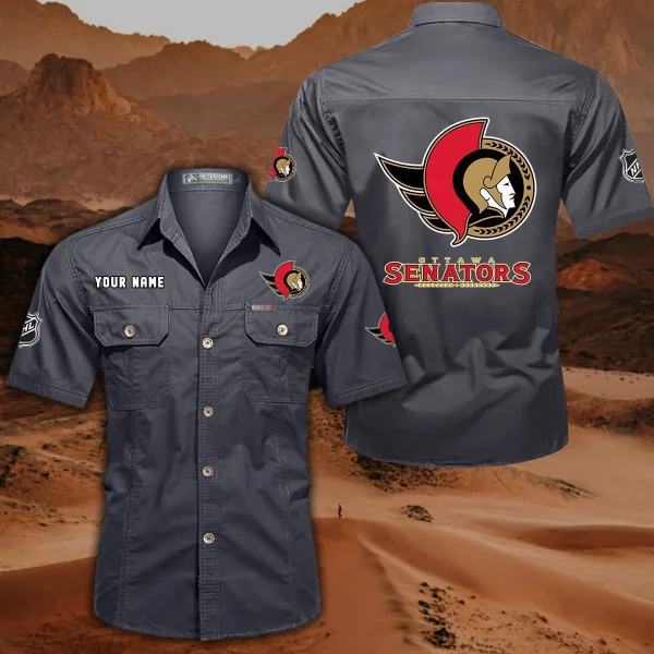 Ottawa Senators DDQQB10487 Military Cargo Cotton Shirts - Image 4