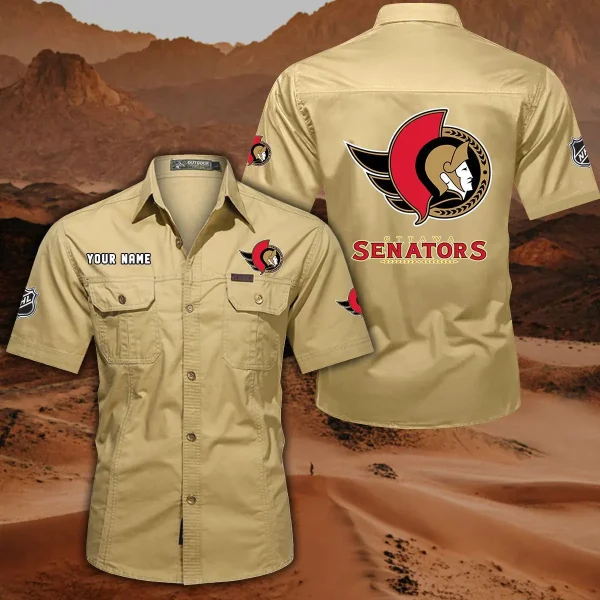 Ottawa Senators DDQQB10487 Military Cargo Cotton Shirts - Image 6