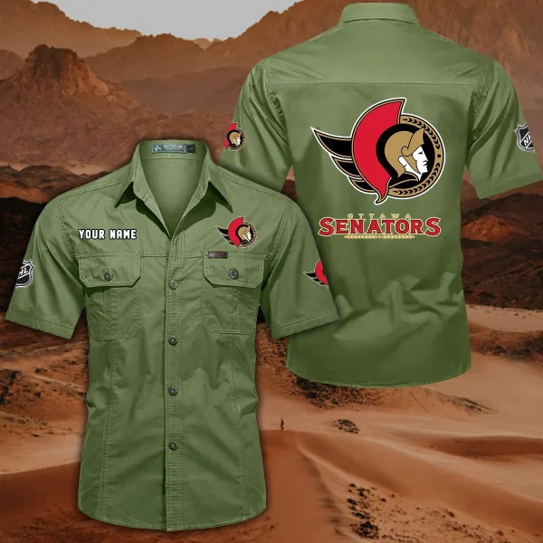 Ottawa Senators DDQQB10487 Military Cargo Cotton Shirts - Image 8