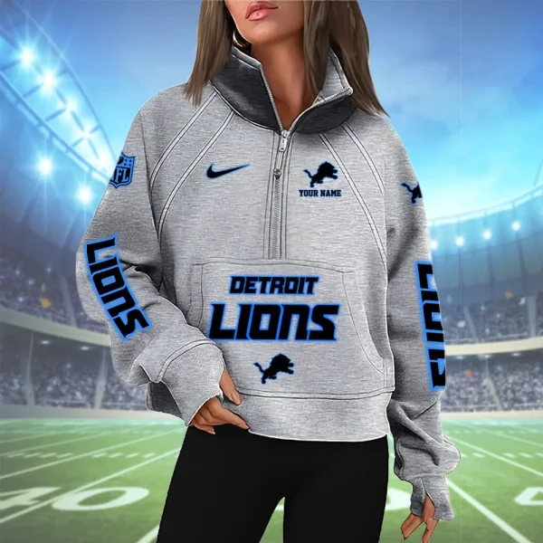 Detroit Lions Woman Half Zip Hoodie XMCLPC29006