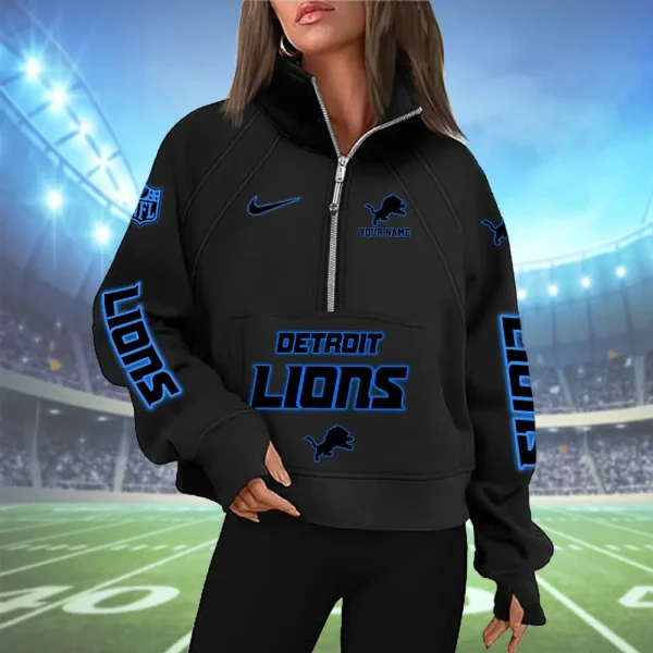 Detroit Lions Woman Half Zip Hoodie XMCLPC29006 - Image 2