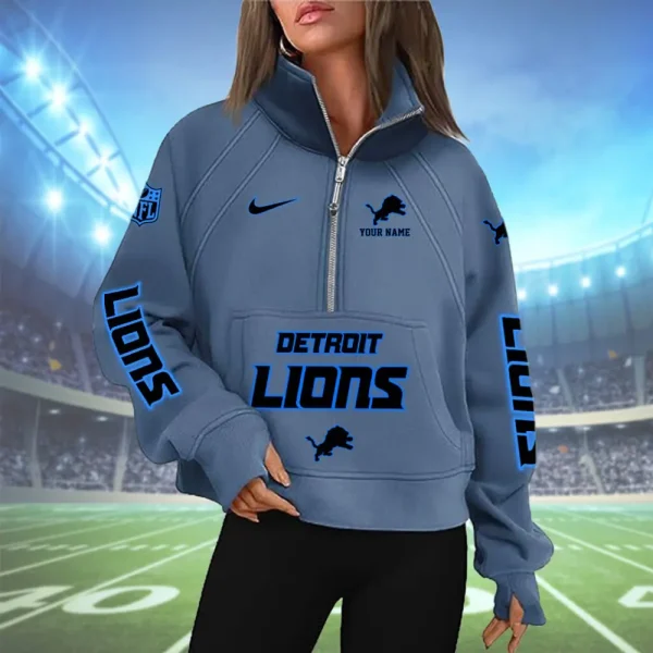 Detroit Lions Woman Half Zip Hoodie XMCLPC29006 - Image 4