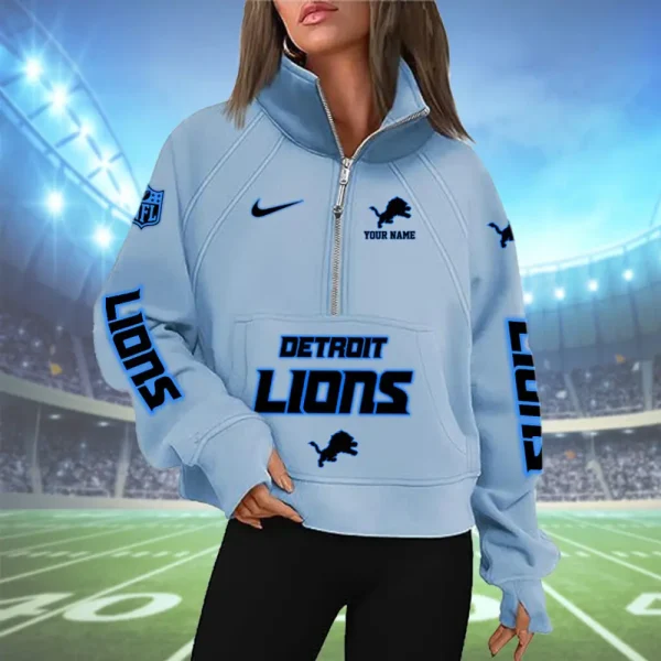 Detroit Lions Woman Half Zip Hoodie XMCLPC29006 - Image 5