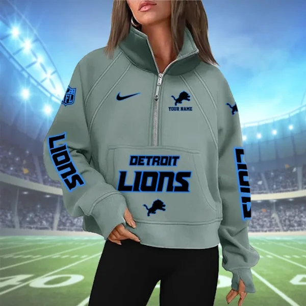 Detroit Lions Woman Half Zip Hoodie XMCLPC29006 - Image 6