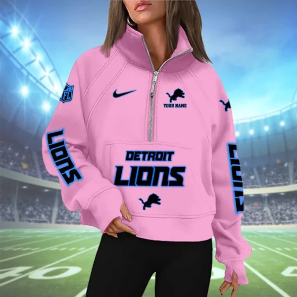 Detroit Lions Woman Half Zip Hoodie XMCLPC29006 - Image 8