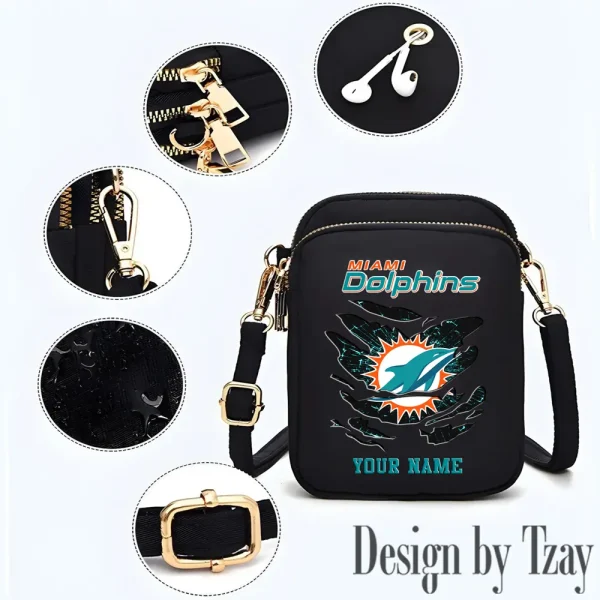 Miami Dolphins New Style 2025 Ladies Crossbody Bag With Adjustable Strap S9CBB362 - Image 2