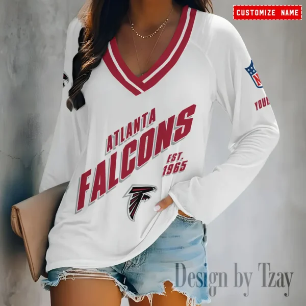 Atlanta Falcons Women Cross-Border Long Sleeve T-Shirt New 2025 BGVPS106