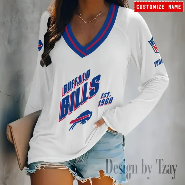 Buffalo Bills Women Cross-Border Long Sleeve T-Shirt New 2025 BGVPS108