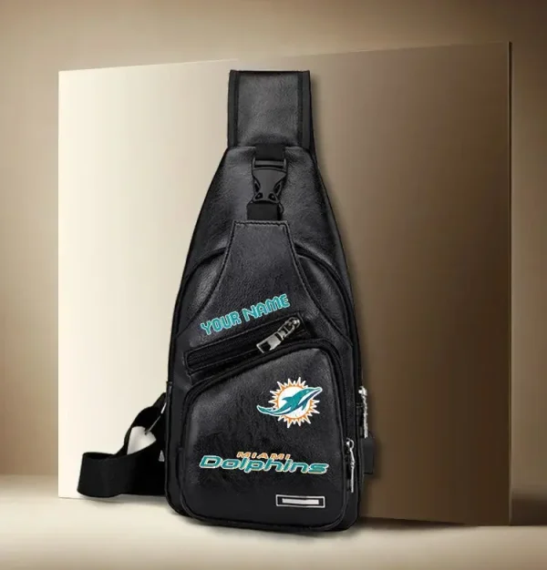 Miami Dolphins Leather Sling Bag SPTLTSLINGBAG014 - Image 3