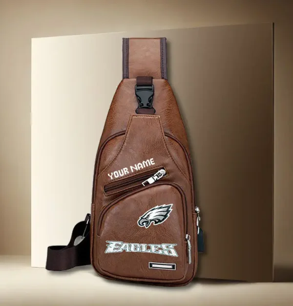 Philadelphia Eagles Leather Sling Bag SPTLTSLINGBAG017 - Image 2