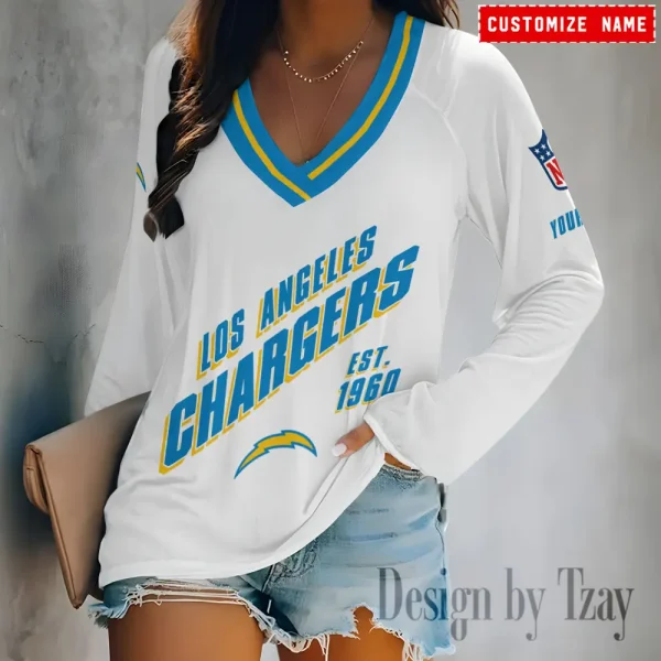 Los Angeles Chargers Women Cross-Border Long Sleeve T-Shirt New 2025 BGVPS122
