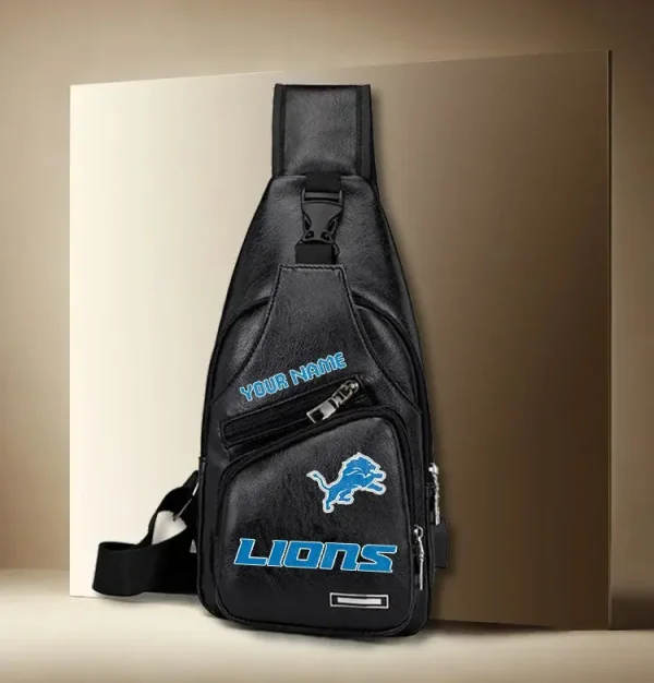 Detroit Lions Leather Sling Bag SPTLTSLINGBAG022 - Image 2