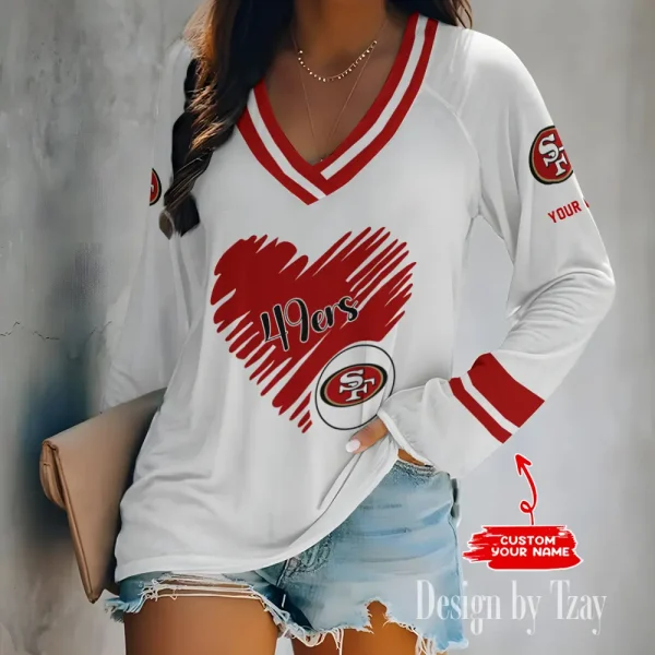 San Francisco 49ers NFL Women Cross-Border Long Sleeve T-Shirt New 2025 BGVPS140