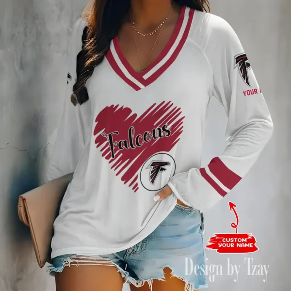 Atlanta Falcons NFL Women Cross-Border Long Sleeve T-Shirt New 2025 BGVPS145