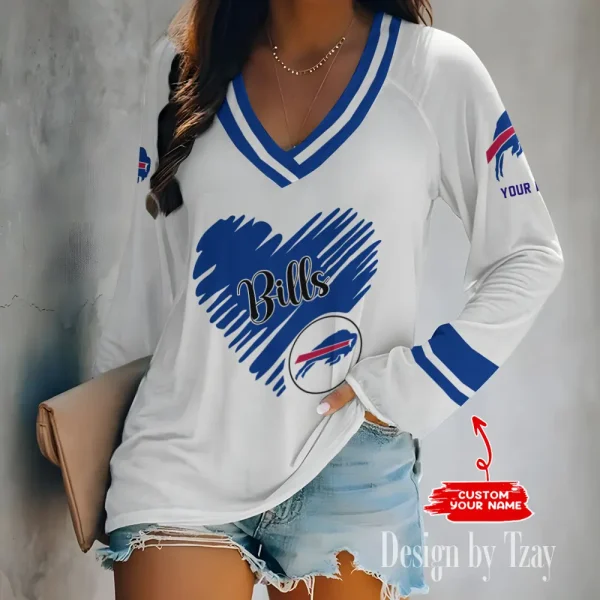 Buffalo Bills NFL Women Cross-Border Long Sleeve T-Shirt New 2025 BGVPS147