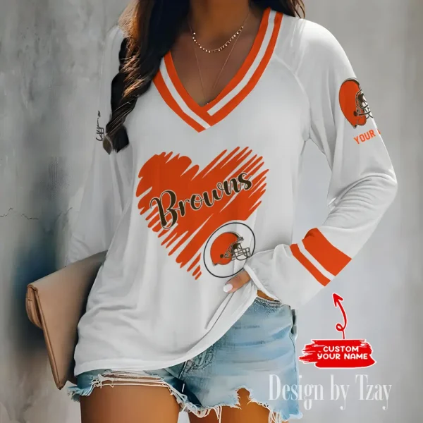 Cleveland Browns NFL Women Cross-Border Long Sleeve T-Shirt New 2025 BGVPS151