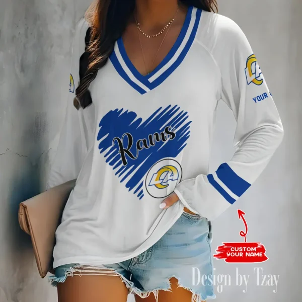 Los Angeles Rams NFL Women Cross-Border Long Sleeve T-Shirt New 2025 BGVPS158