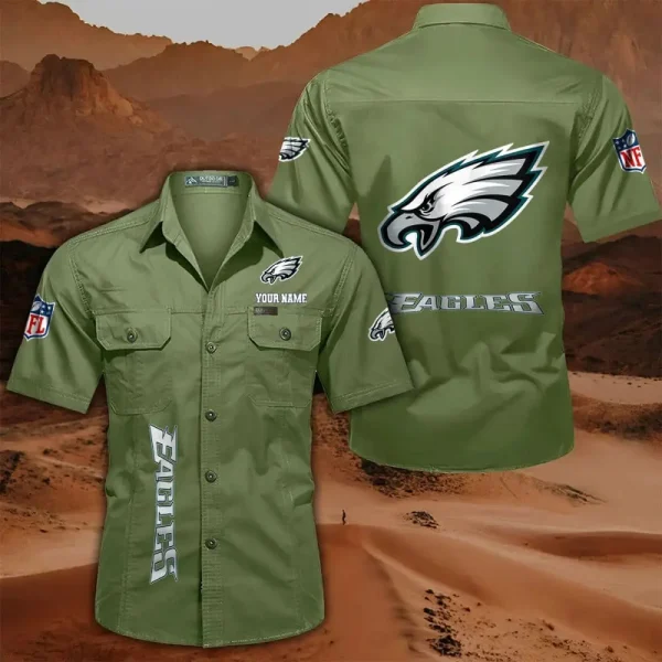 Philadelphia Eagles Military Cargo Cotton Shirts