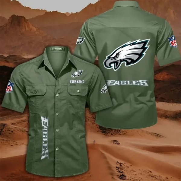 Philadelphia Eagles Military Cargo Cotton Shirts - Image 7