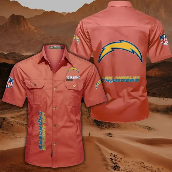 Los Angeles Chargers Military Cargo Cotton Shirts - Image 3