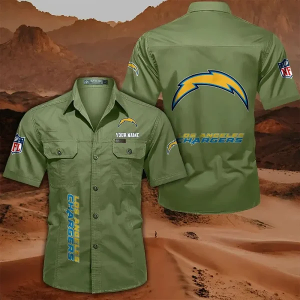 Los Angeles Chargers Military Cargo Cotton Shirts - Image 4