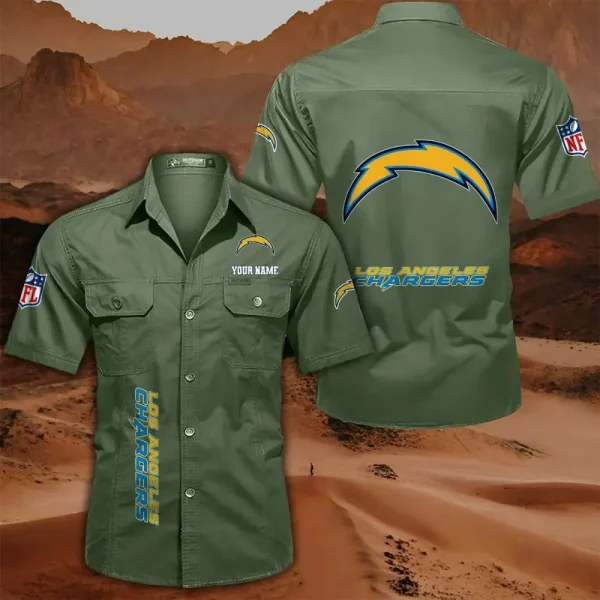 Los Angeles Chargers Military Cargo Cotton Shirts - Image 7