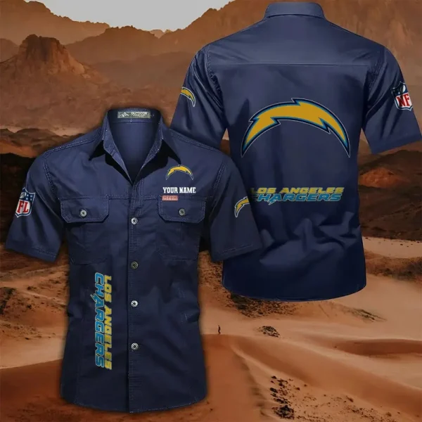 Los Angeles Chargers Military Cargo Cotton Shirts - Image 8
